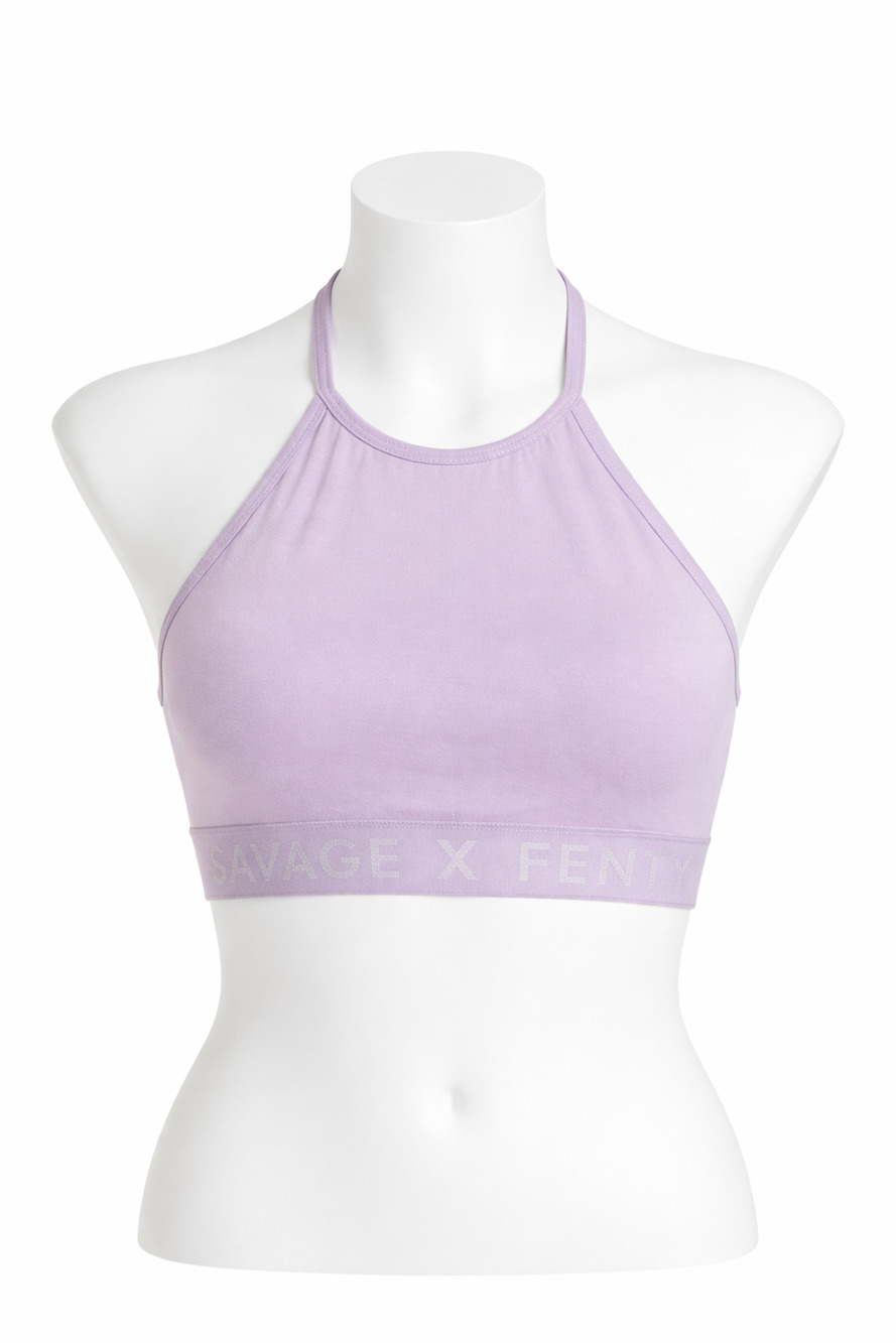 Savage X Fenty Cotton Blend Logo Band Bralette Wireless Lounge Bra 2X